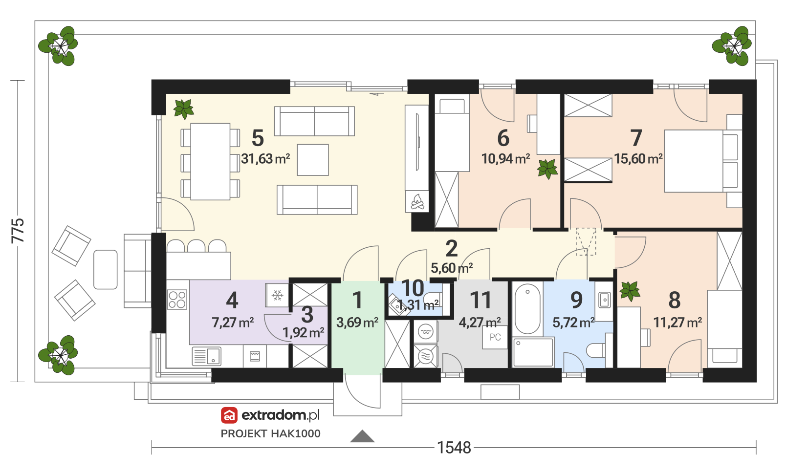 Rzut domu Atrakcyjna Stodoła wariant 2